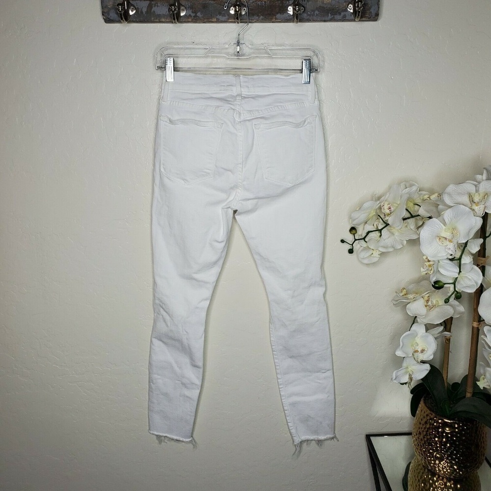 Le High Skinny Crop Slit Rivet Blanc Transit Jeans - Picture 6 of 12